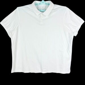 George Men's Comfort Sport Polo Shirt Size 3XL Short Sleeve Collared White